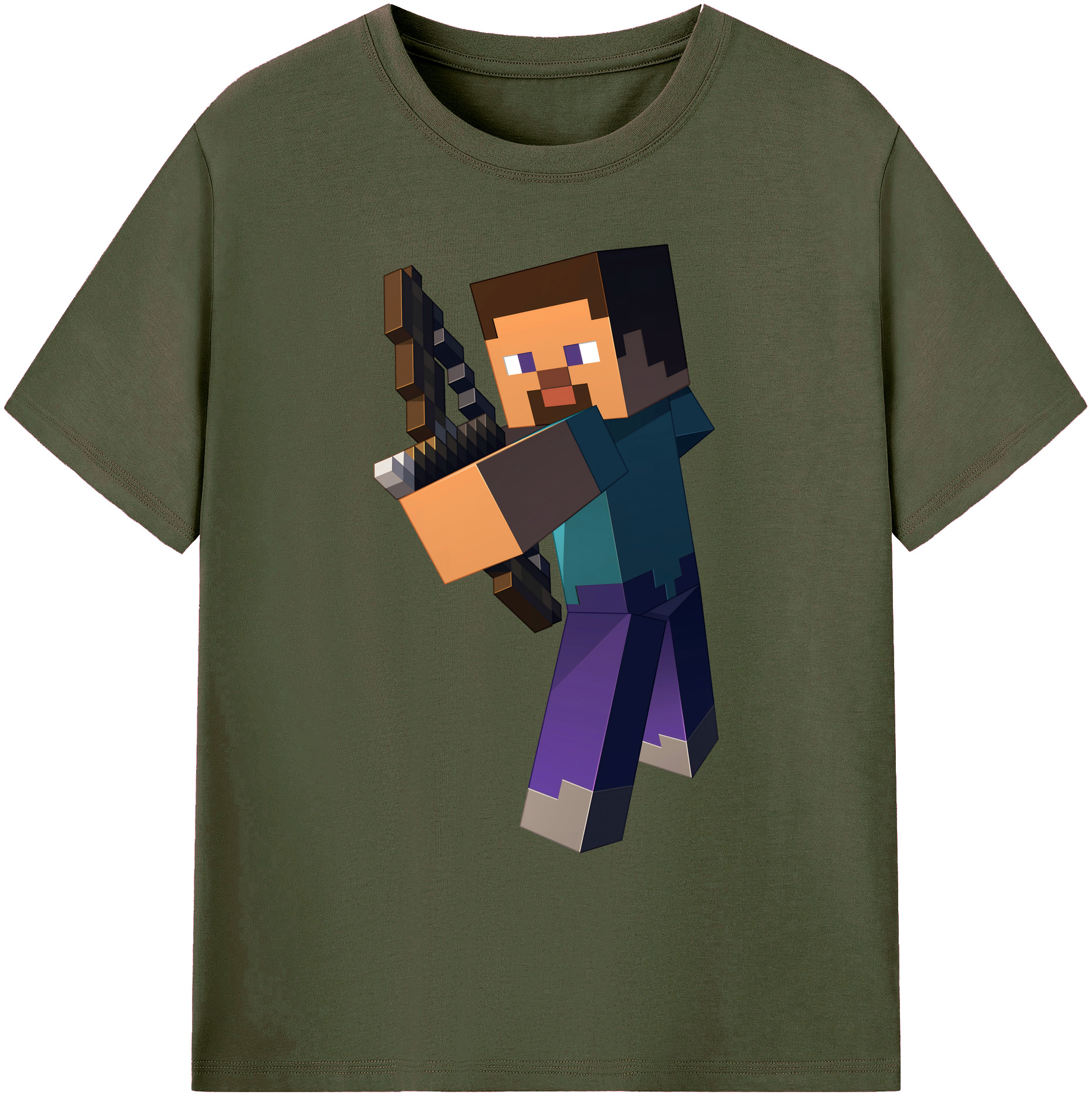 （画像用） マインクラフト ブロックの世界 Minecraft MC Block world 綿100％ メンズ半袖Tシャツ｜肌触りやわらか＆通気性